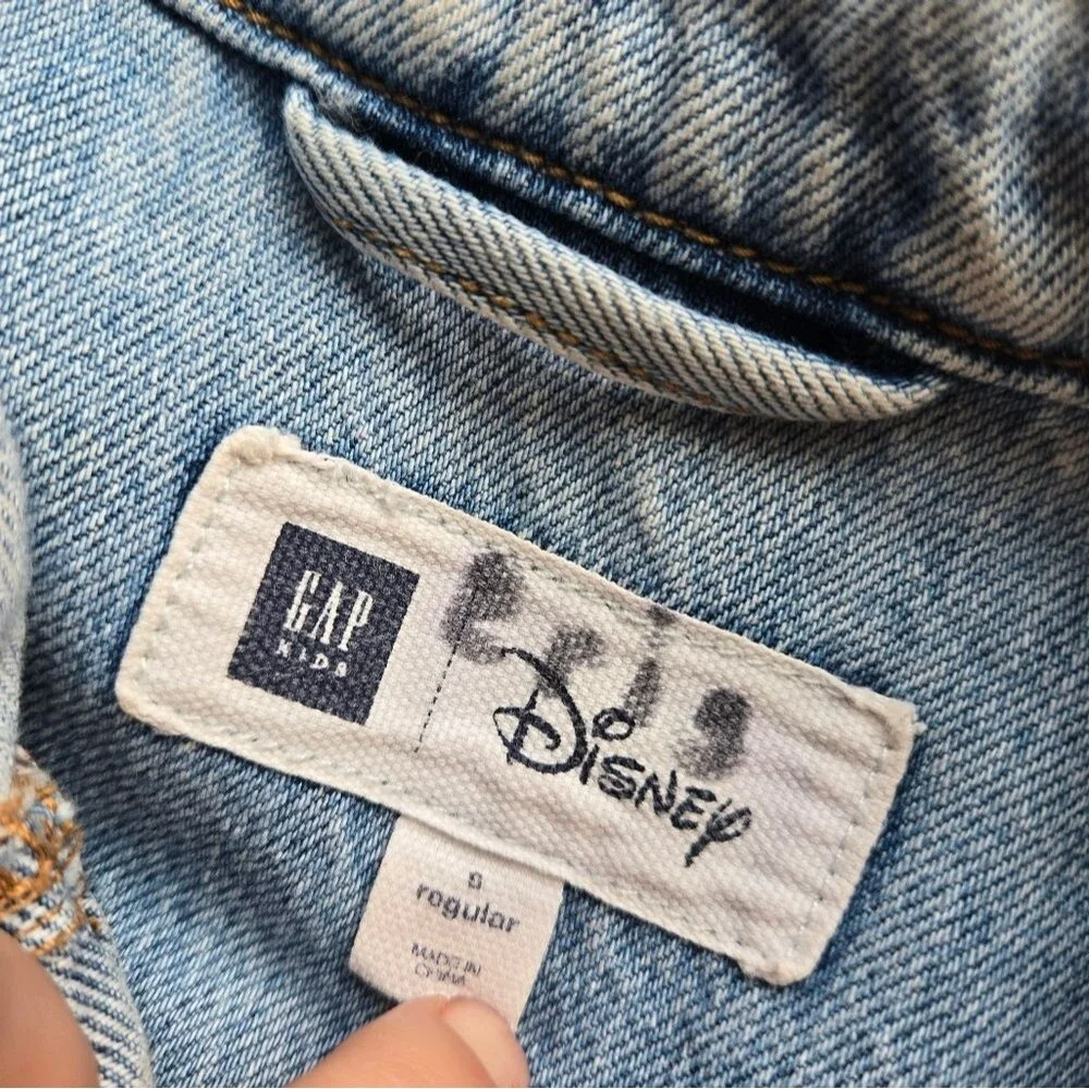 Disney Gap Girls Small Jean Jacket Bambi Thumper Ruffle Sequin Denim Character